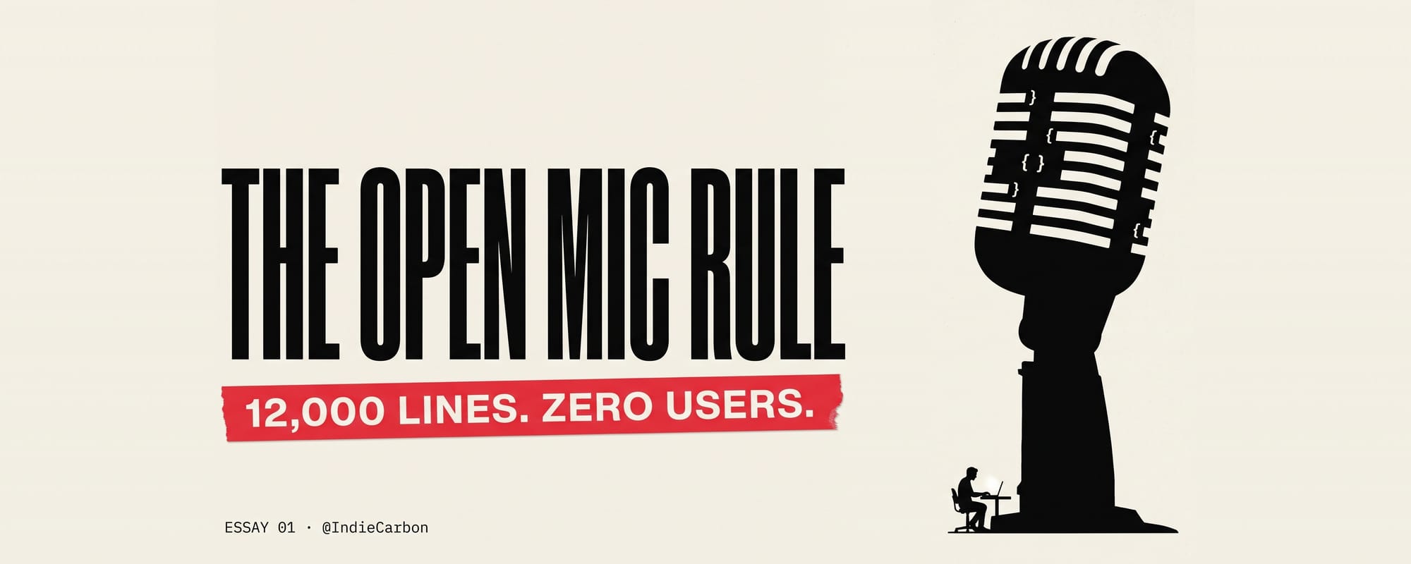 The Open Mic Rule: How to Stop Writing 12,000 Lines of Code for 0 Users