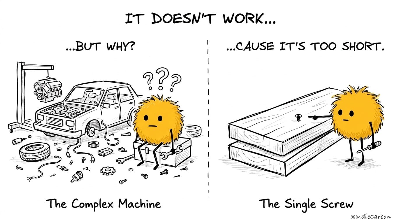 The Diagnostic Fog: The Complex Machine vs The Single Screw