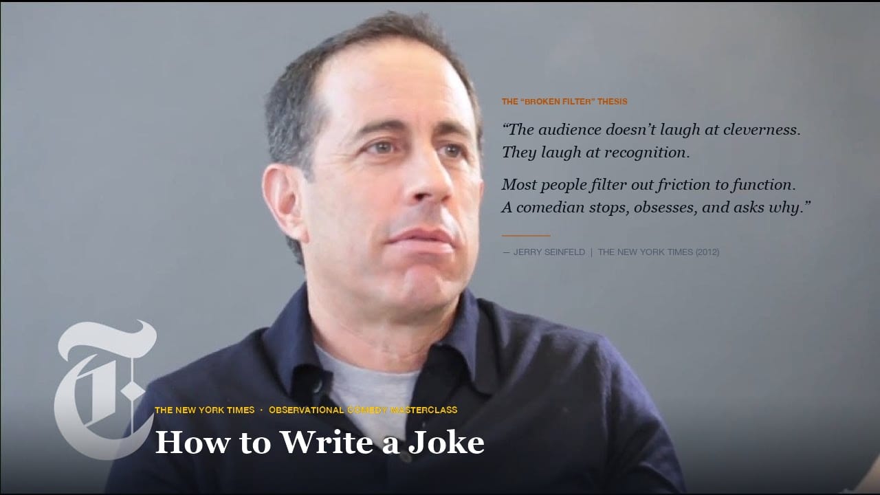 Jerry Seinfeld: "How to Write a Joke" (Observational Comedy Masterclass)